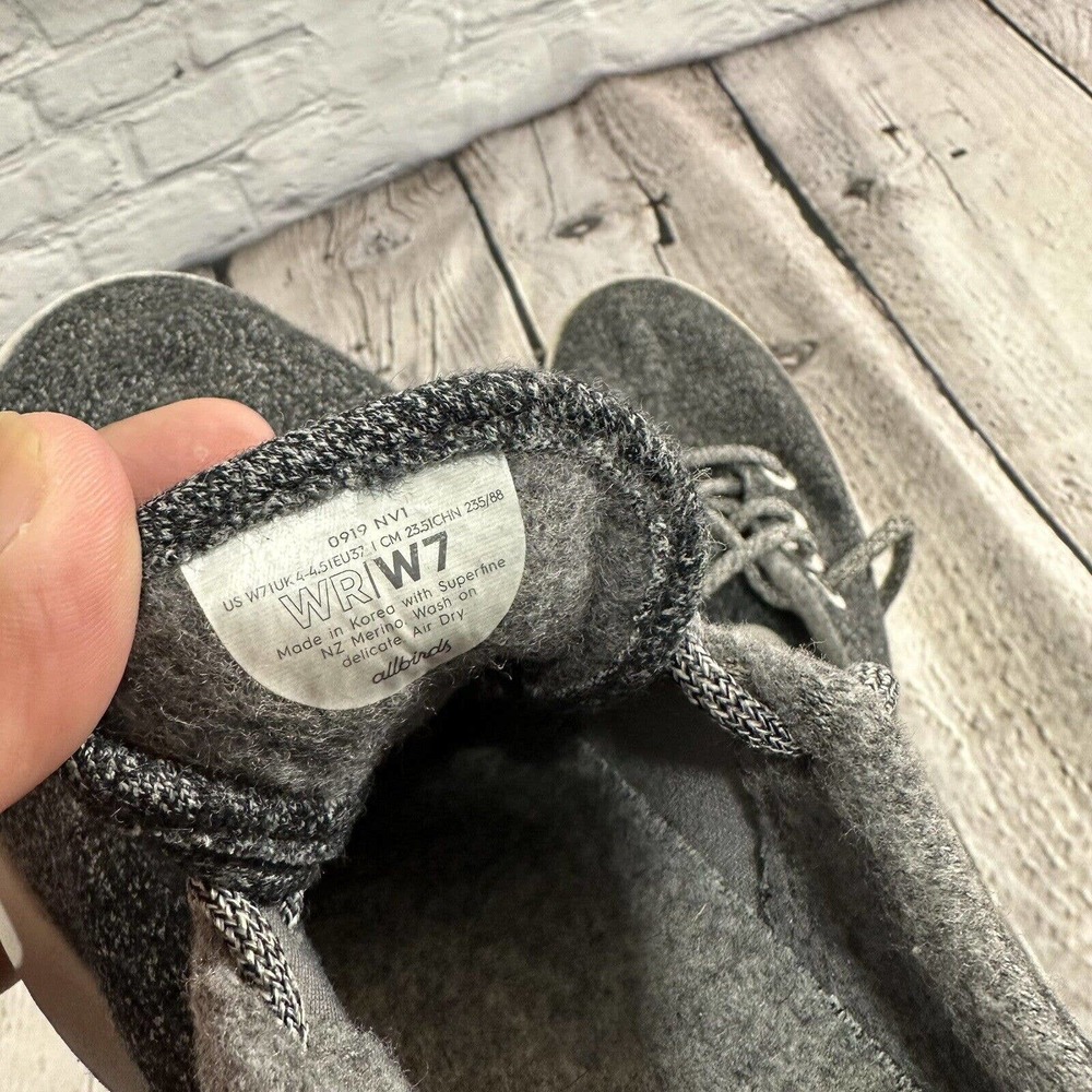 AllBirds Wool Runners Grey Running Shoes Sneakers Size 7 - Picture 9 of 9